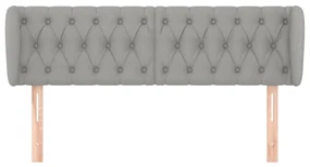 Testiera ad orecchio grigio chiaro 163x23x78/88 cm in tessuto