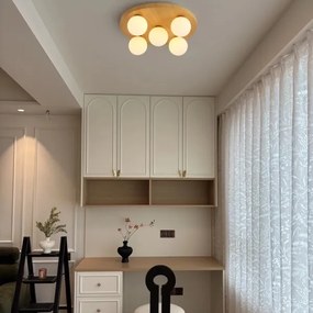 Brilagi - Plafoniera LUND WOOD 5xG9/9W/230V Ø 40 cm in legno di caucciù