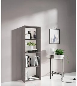 Libreria 3 Ripiani In Kit 45x25x138 Rovere Grigio