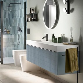 Mobile da bagno sospeso sotto lavabo L 60 x H 40 x P 45.5 cm indaco, 2 cassetti Pixel grid