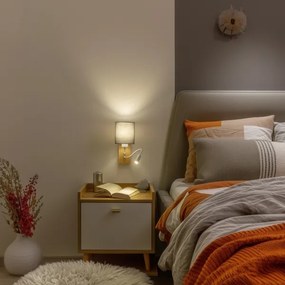 Brilagi - Applique a LED NUBILA WOOD 1xE27/25W/230V + LED/3W quercia/antracite