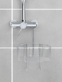 Mensola da bagno in acciaio sospesa in argento lucido Martos - Allstar