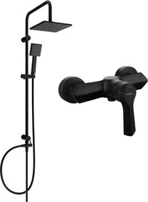 Mexen Tord set doccia a parete con soffione e miscelatore doccia Sabre, nero - 72140200-70