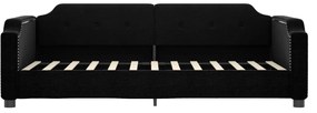 Divano letto con materasso nero 100x200 cm in tessuto