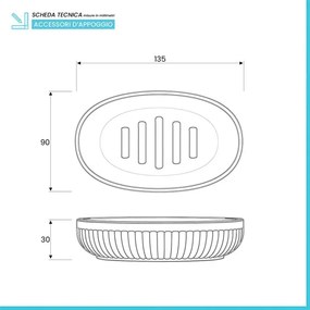 Set accessori bagno 3 pz con dispenser portaspazzolino e portasapone tortora cannettato Arizona