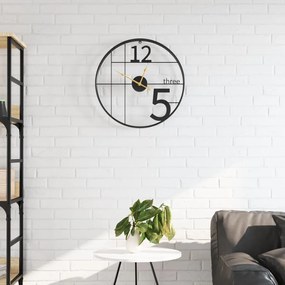 Orologio Da Parete Nero Ø50 Cm İn Ferro /