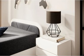 Letto singolo imbottito/in truciolato bianco/grigio scuro con contenitore e materasso inclusi 80x190 cm Parys – ELTAP