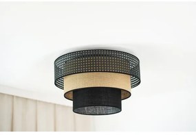 Brilagi - Lampada da soffitto DAKOTA LUNETA 1xE27/15W/230V Ø45 cm nero/rattan