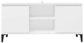 Mobile tv con gambe in metallo bianco 103,5x30x50 cm