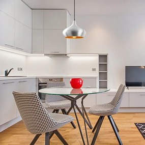 Lampadario a sospensione DODO con cavo, 1xE27/40W/230V, cromo opaco