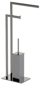 Piantana porta rotolo e porta scopino wc Retta grigio