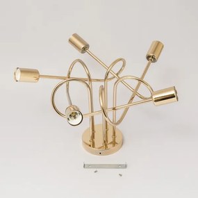 Lampadario a plafone OXFORD 5xE27/15W/230V, finitura dorata