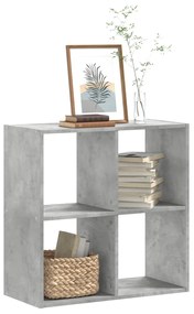 Libreria grigio cemento 68,5x32x68,5 cm in legno multistrato