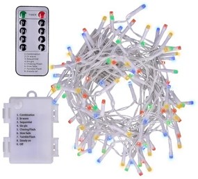 Brilagi - Catena LED natalizia da esterno 120xLED/8 funzioni/3xAA 9,5m IP44 multicolor + tc