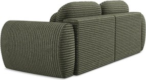 Divano verde allungabile/con contenitore con rivestimento in velluto a coste 266 cm Kini – Makamii