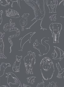 Coordonne Carta da parati Zoology - Chalk