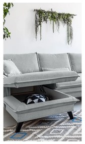 Divano letto angolare grigio chiaro, angolo sinistro Charming Charlie - Miuform