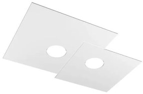 Plafoniera Moderna Plate Metallo Bianco 2 Luci Gx53