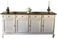 Madia credenza 4 porte legno shabby bicolore 205x45x98 - Mobili 2G