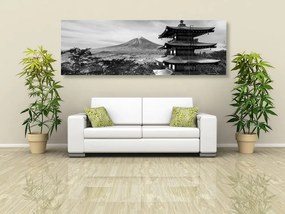 Stampa su tela – Monumento Pagoda Chureito in bianco e nero