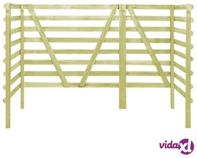 vidaXL Copribidone Triplo 210x80x150 cm in Pino Impregnato Verde