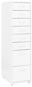 Schedario Mobile Bianco 28x41x109 Cm İn Metallo /