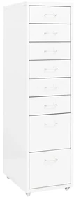 Schedario Mobile Bianco 28x41x109 Cm İn Metallo /