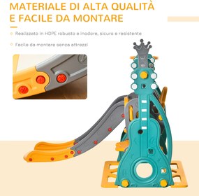 Scivolo per Bambini 152x149x107 cm con Altalena e Canestro Multicolore...