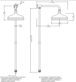 Kit soffione 205 mm e braccio doccia tondo Con Tubo Esterno 15 mm Cromo Coventry AQK320CR Devon&Devon