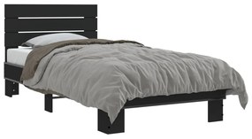 Giroletto Nero 75x190 Cm İn Legno Multistrato E Metallo /
