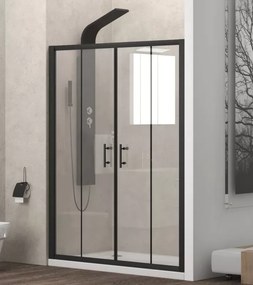 Nicchia doccia 180cm doppio scorrevole telaio nero KFN6000 - KAMALU