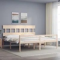 Letto per Anziani con Testiera 200x200 cm in Legno Massellocod mxl 69598