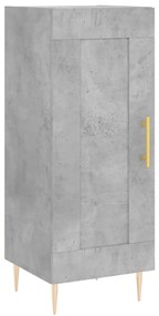 Credenza grigio cemento 34,5x34x90 cm in legno multistrato