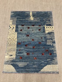 Loribaft Tappeto 150 x 110 Blu (Iran) Annodato A Mano