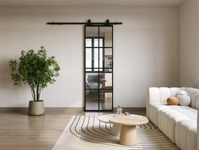 Porta scorrevole esterno muro H205 x L83 cm Alluminio e Vetro temperato - WILDEN II