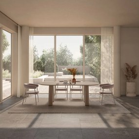 Tavolino da salotto beige con piano in pino massiccio 110x220 cm Nahia – MOME