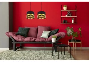 Lampadario su filo MILO 2xE27/60W/230V dorato/nero