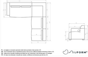 Divano angolare componibile beige (con penisola a destra) Flex Felix – Miuform