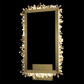 Applique Da Paretemoderno Quartz Halo Metallo Oro Satinato Cristallo Led 14W