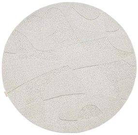 Tappeto rotondo in lana grigio chiaro ø 160 cm Morphic Botanica - Agnella