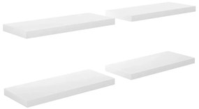 Scaffali a parete 4 pz bianco lucido 60x23,5x3,8 cm in mdf