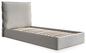 Letto singolo imbottito beige con spazio contenitivo e rete 90x200 cm Sleepy Luna - Miuform