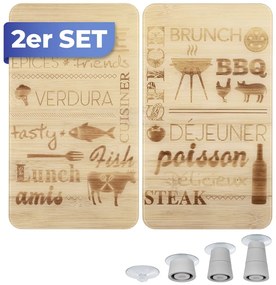 Coperchi per stufe in vetro temperato in set da 2 52x30 cm Barbecue - Maximex