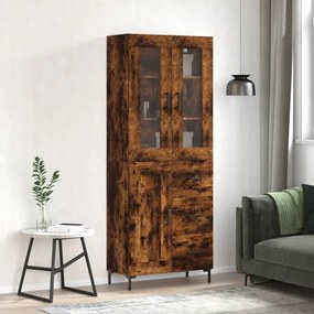 Credenza Rovere Fumo  69,5x34x180 Cm İn Legno Multistrato /