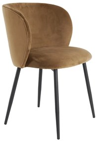 Sedia da pranzo in velluto marrone Elyna - Light &amp; Living