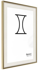 Poster  Zodiac: Gemini II  Cornice Quadri Cornice d'oro con passe-partout, Larghezza x Altezza Home decor 20x30