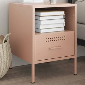 Comodino Rosa 36x39x50,5 Cm İn Acciaio /