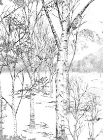 Isidore Leroy Carta da parati panoramica Nunavut Grisaille - Panel A