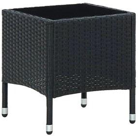 Tavolo da giardino nero 40x40x45 cm in polyrattan