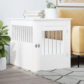 Gabbia Cani Arredamento Bianca 64,5x80x71cm Legno Multistrato /